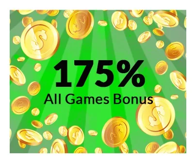 175% all games bonus